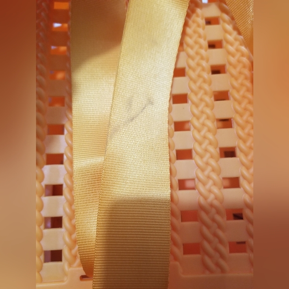 Basket Weave Woven Tote Handbag - Shade & Shore Orange - Picture 8 of 9